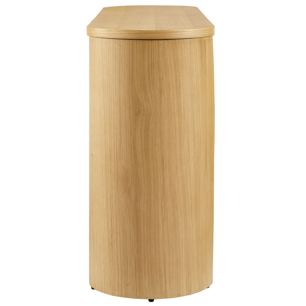 Aspect Oval Wood Entryway Console Table in Oak