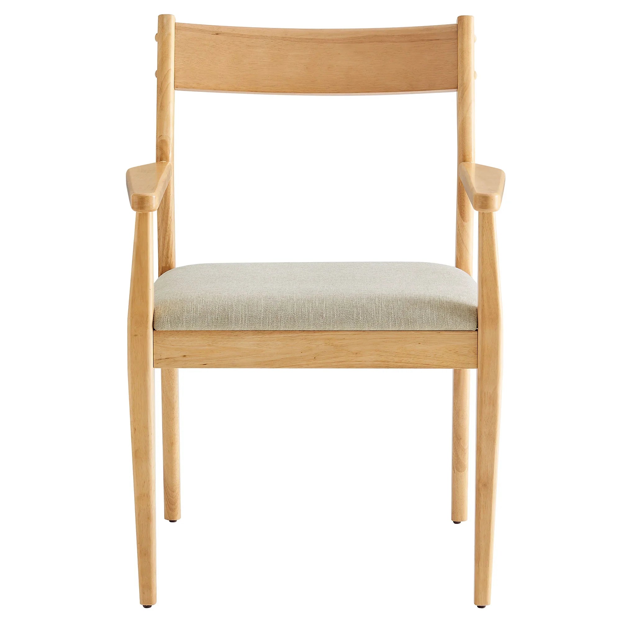 Solara Vegan Leather Wood Dining Armchairs Set of 2
