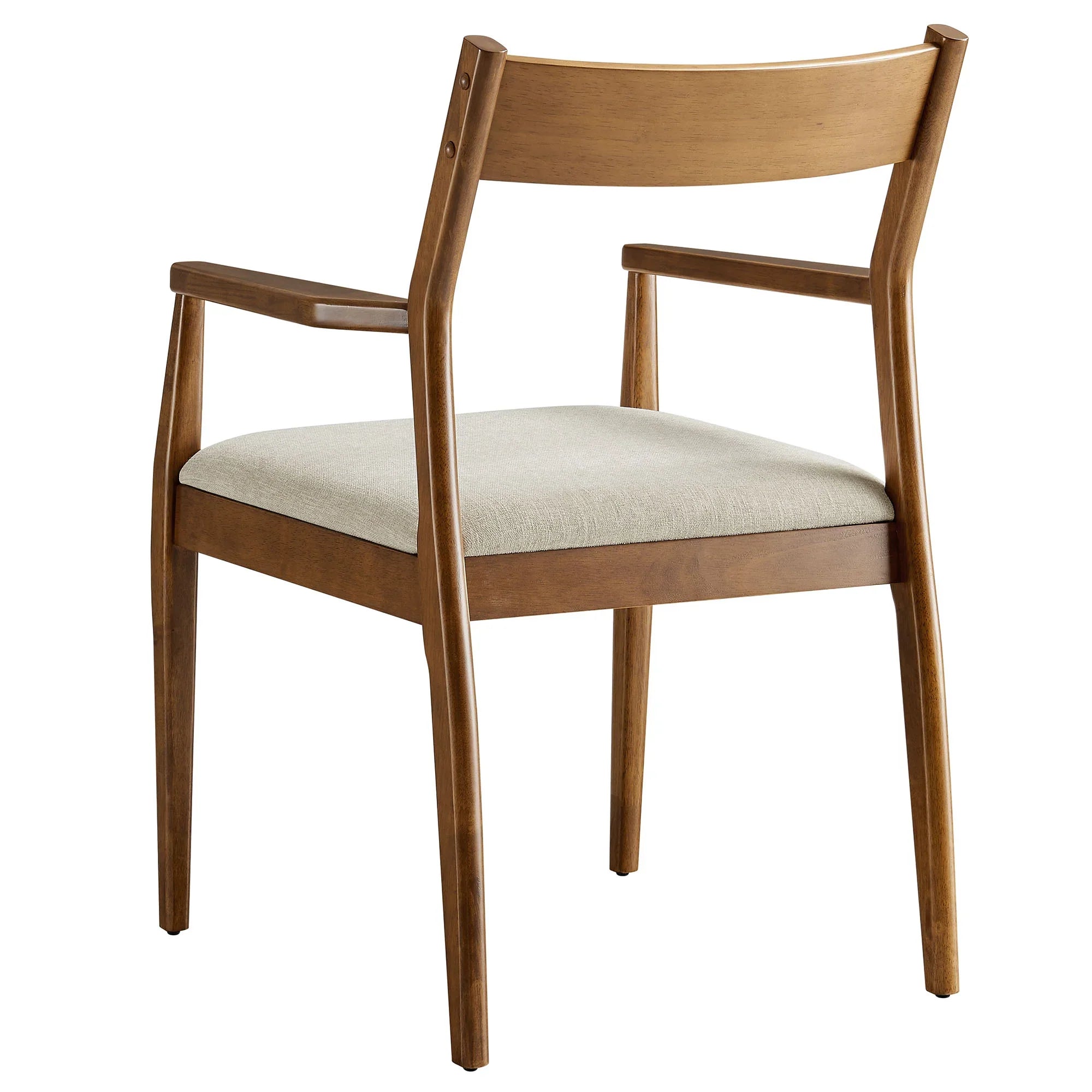 Solara Vegan Leather Wood Dining Armchairs Set of 2