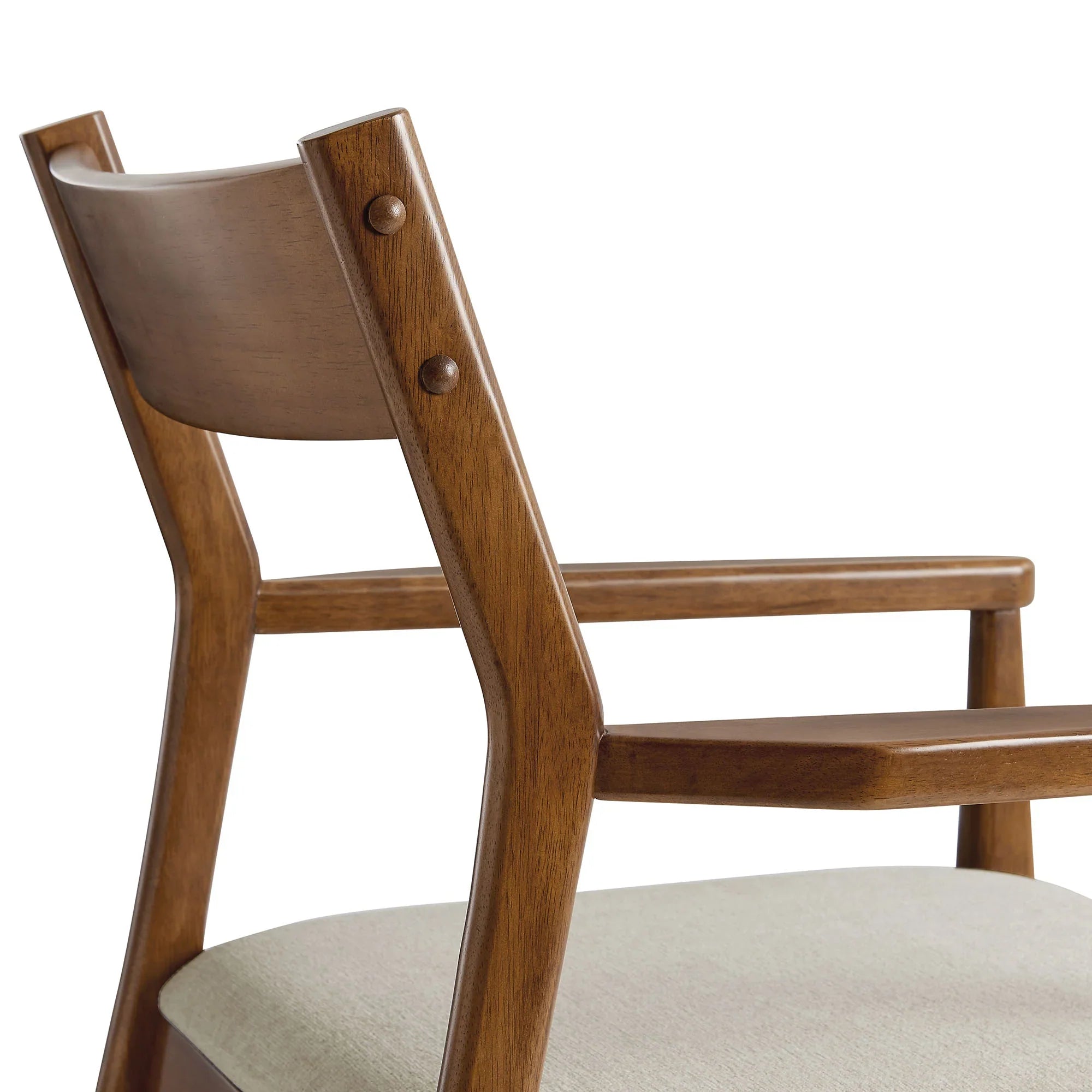 Solara Vegan Leather Wood Dining Armchairs Set of 2