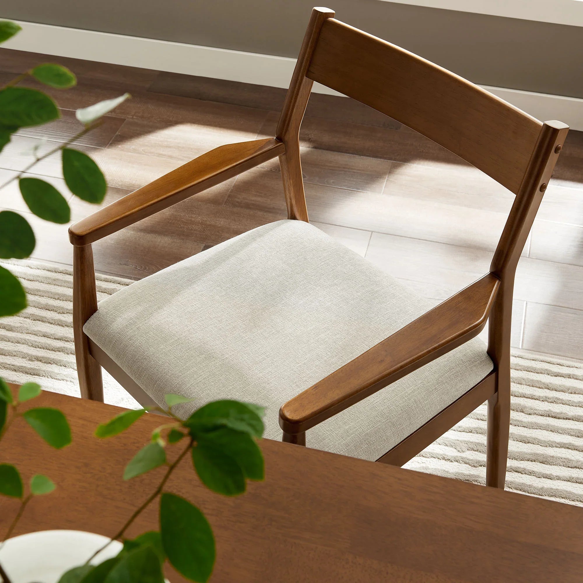 Solara Vegan Leather Wood Dining Armchairs Set of 2