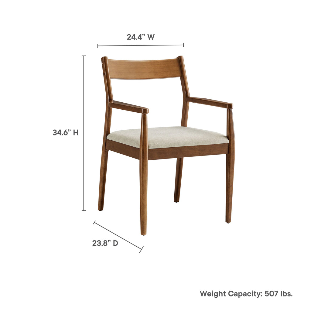 Solara Vegan Leather Wood Dining Armchairs Set of 2