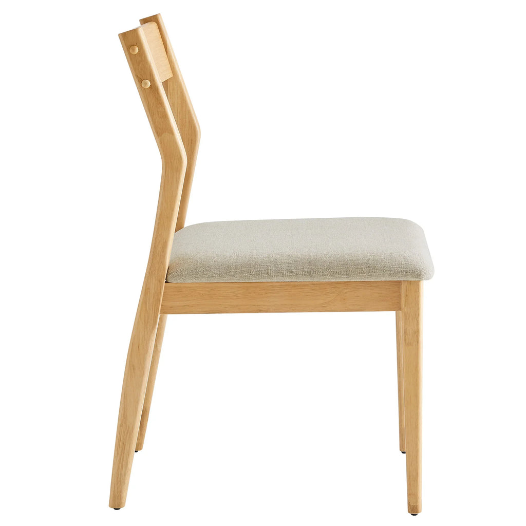 Solara Vegan Leather Wood Dining Side Chairs Set of 2