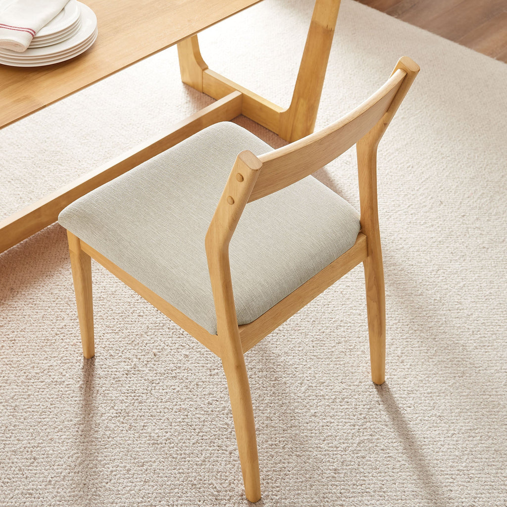 Solara Vegan Leather Wood Dining Side Chairs Set of 2