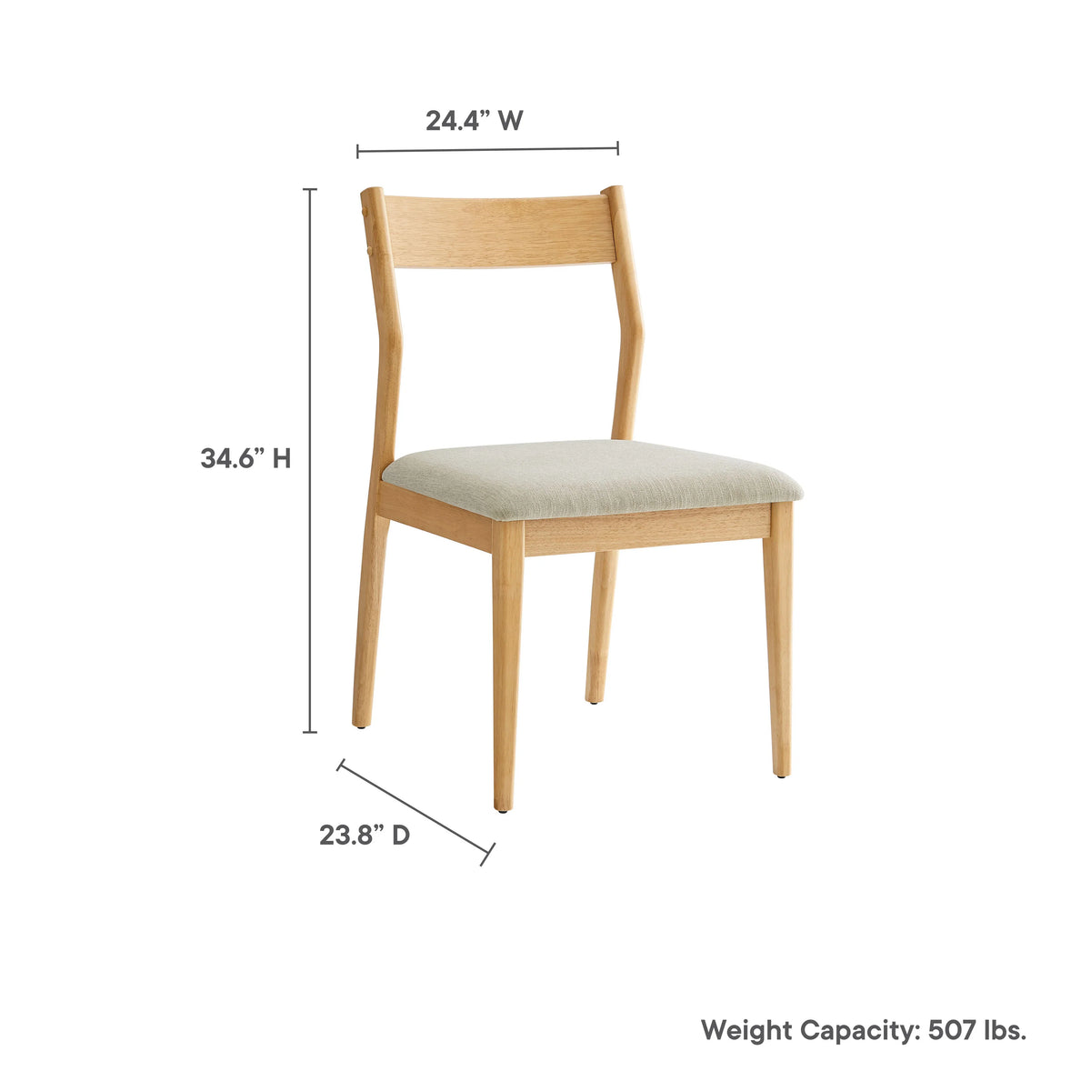 Solara Vegan Leather Wood Dining Side Chairs Set of 2
