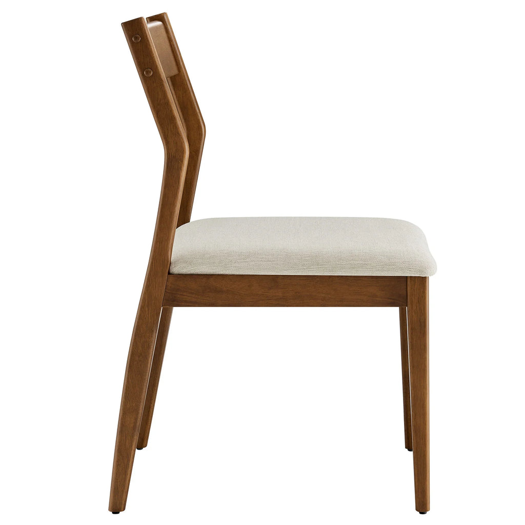 Solara Vegan Leather Wood Dining Side Chairs Set of 2