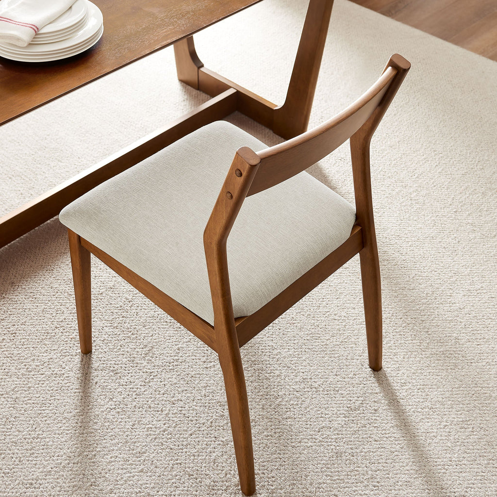 Solara Vegan Leather Wood Dining Side Chairs Set of 2
