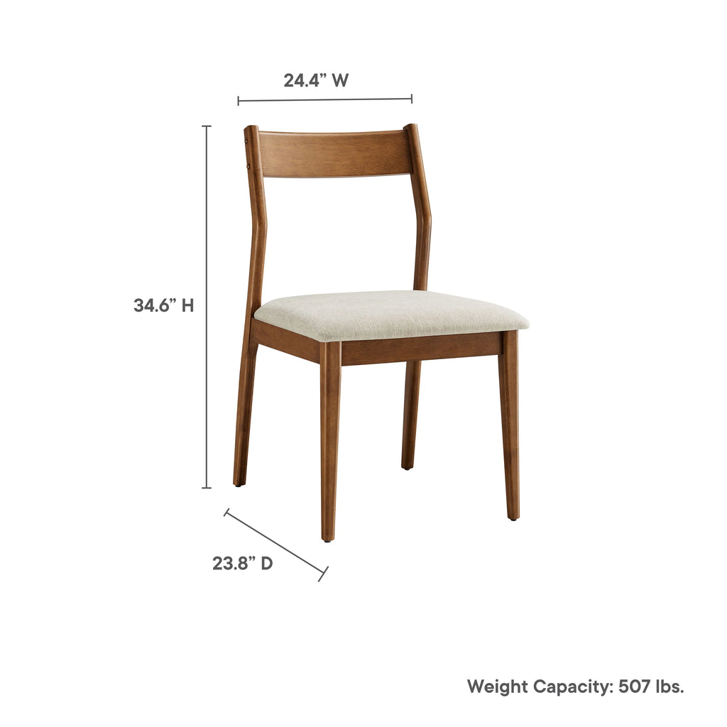 Solara Vegan Leather Wood Dining Side Chairs Set of 2