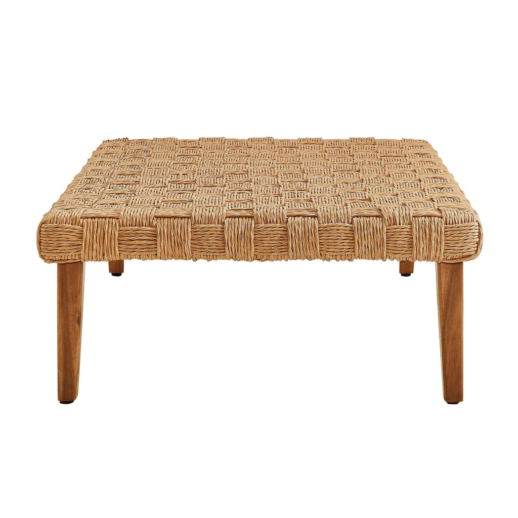 Thames Outdoor Patio Wicker Outdoor Patio Rattan Coffee Table in Natural