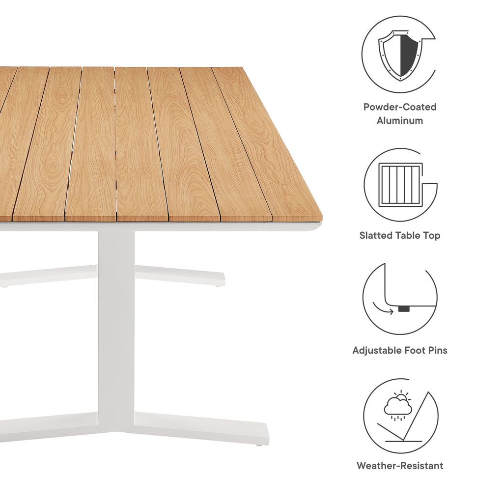 Gavelston 91" Outdoor Patio Aluminum Dining Table