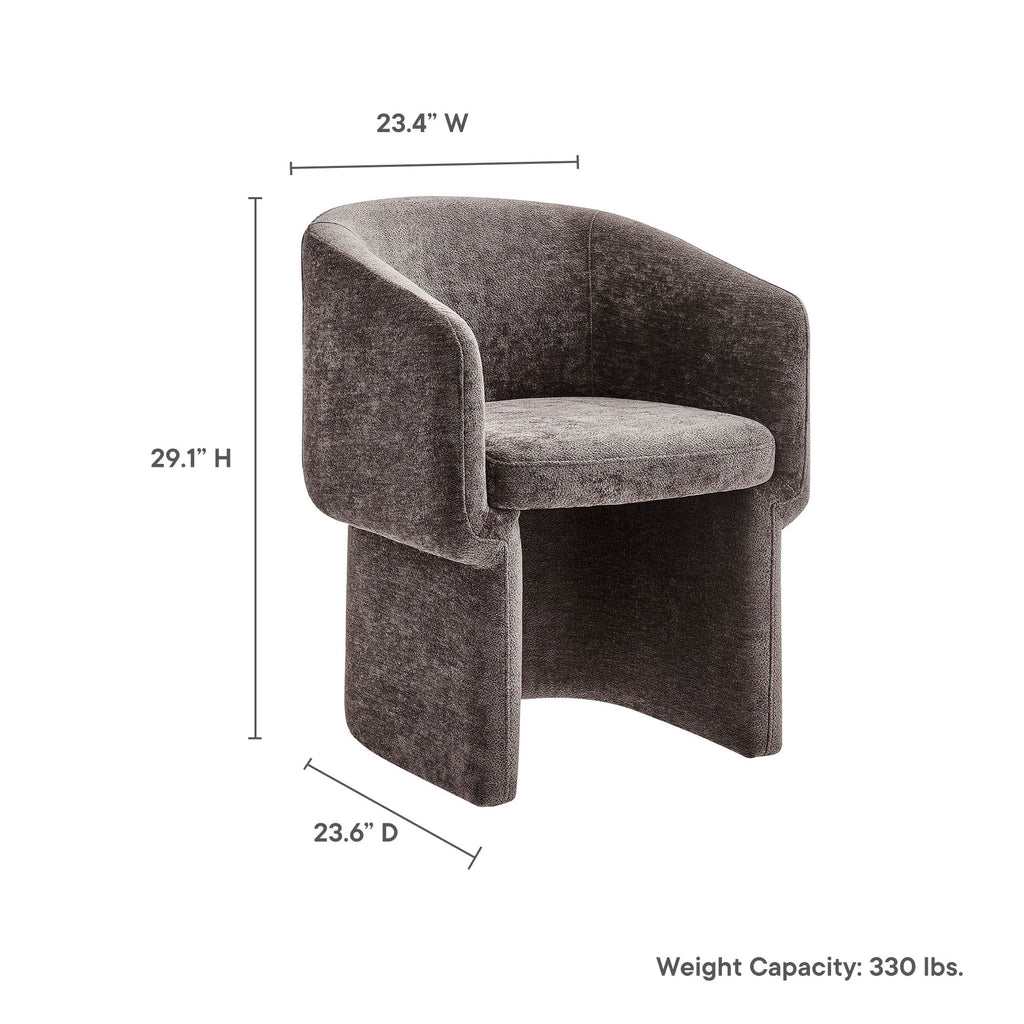 Verity Barrel Back Chenille Dining Armchair