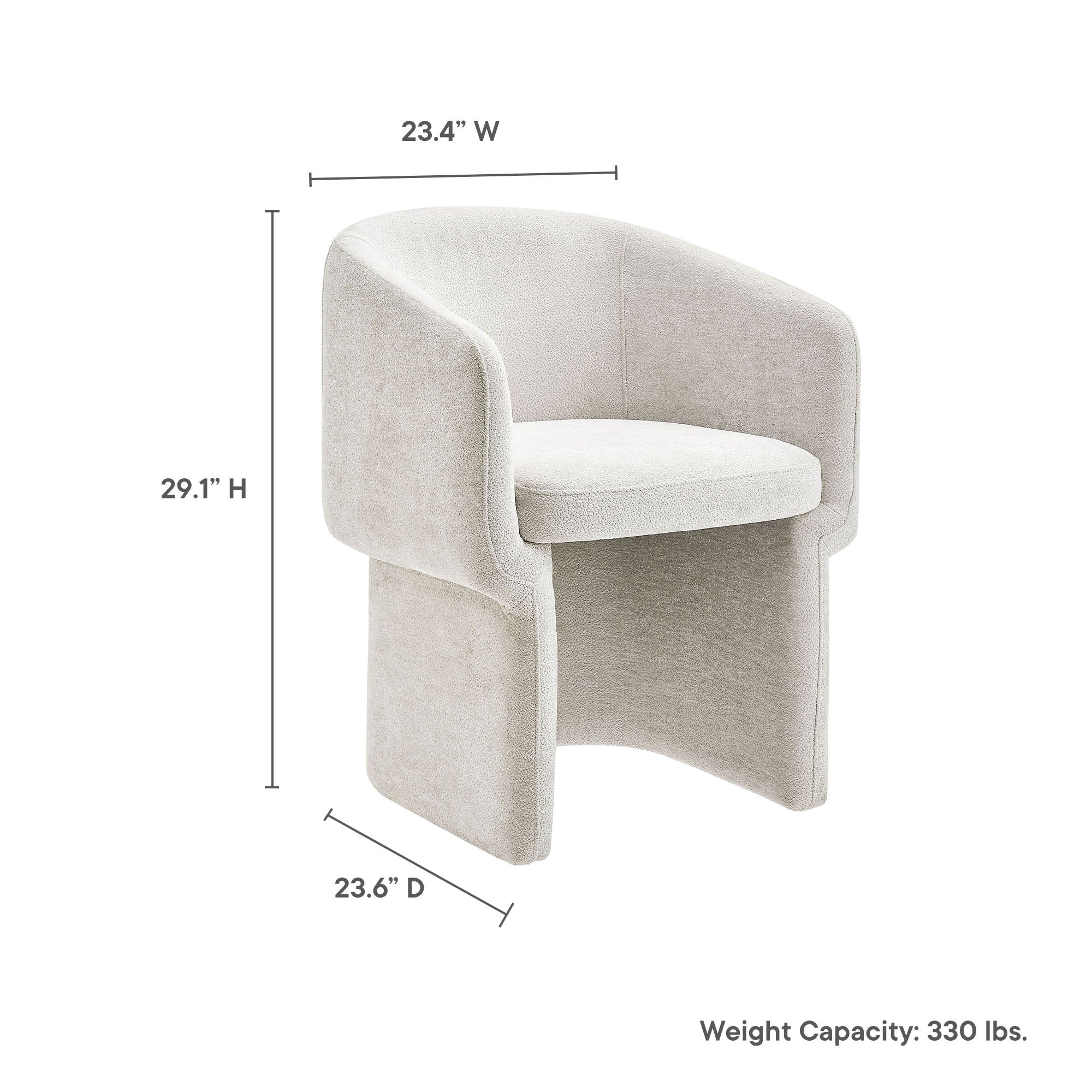 Verity Barrel Back Chenille Dining Armchair