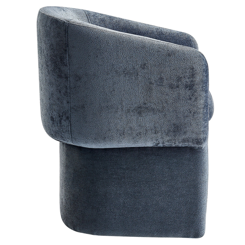 Verity Barrel Back Chenille Dining Armchair