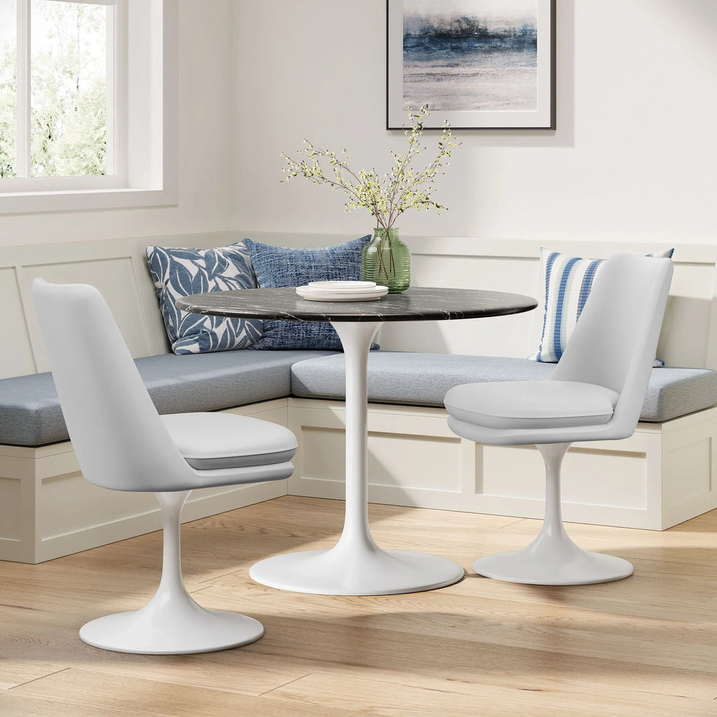 Lippa Swivel Dining Vegan Leather Side Chair