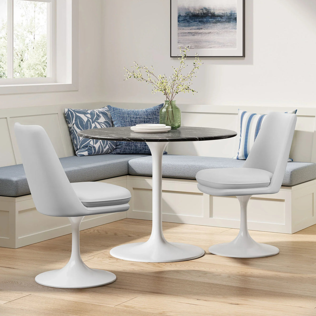 Lippa Swivel Dining Vegan Leather Side Chair