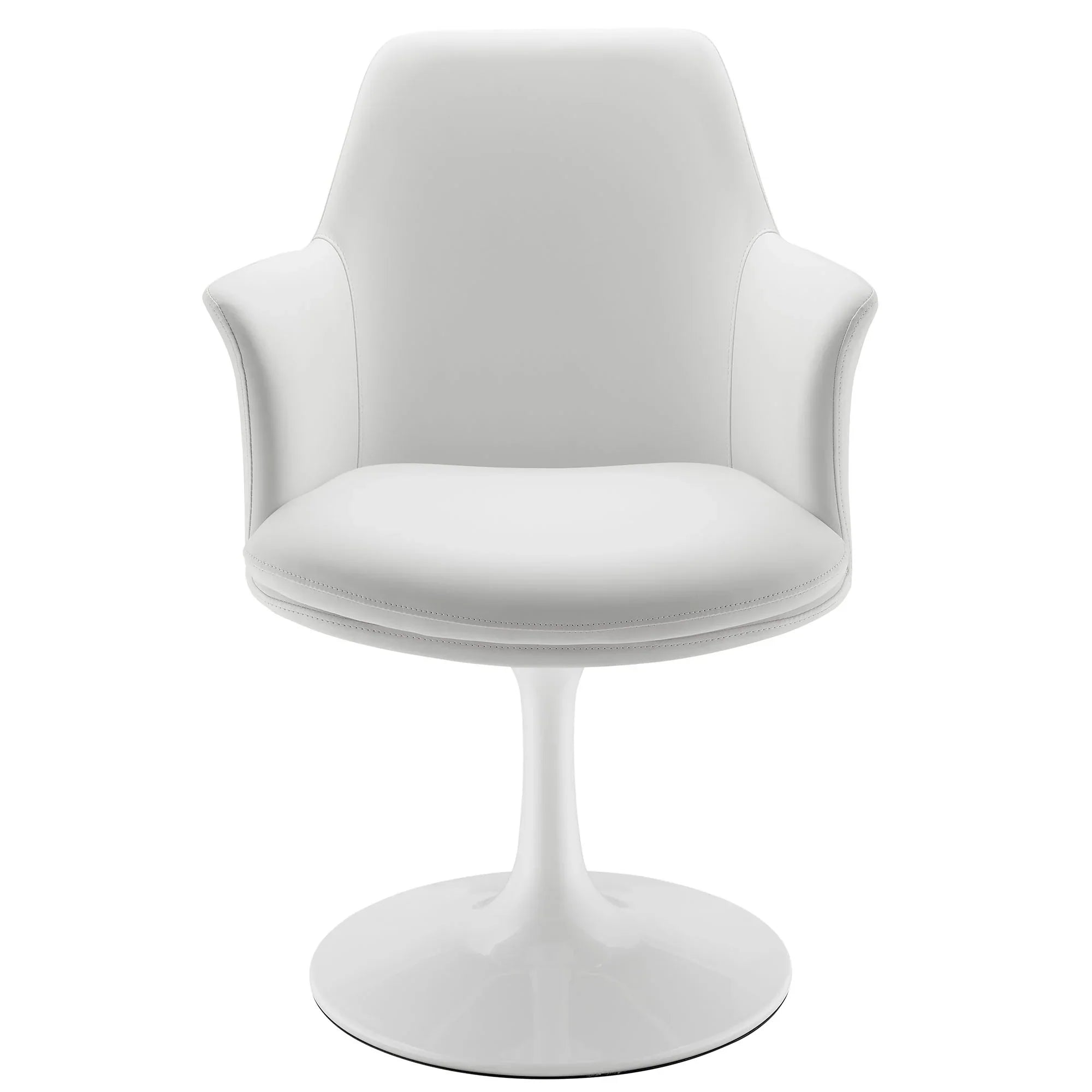 Lippa Swivel Dining Vegan Leather Armchair