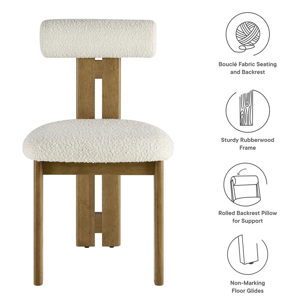 Torian Boucle Fabric Dining Chair Set of 2