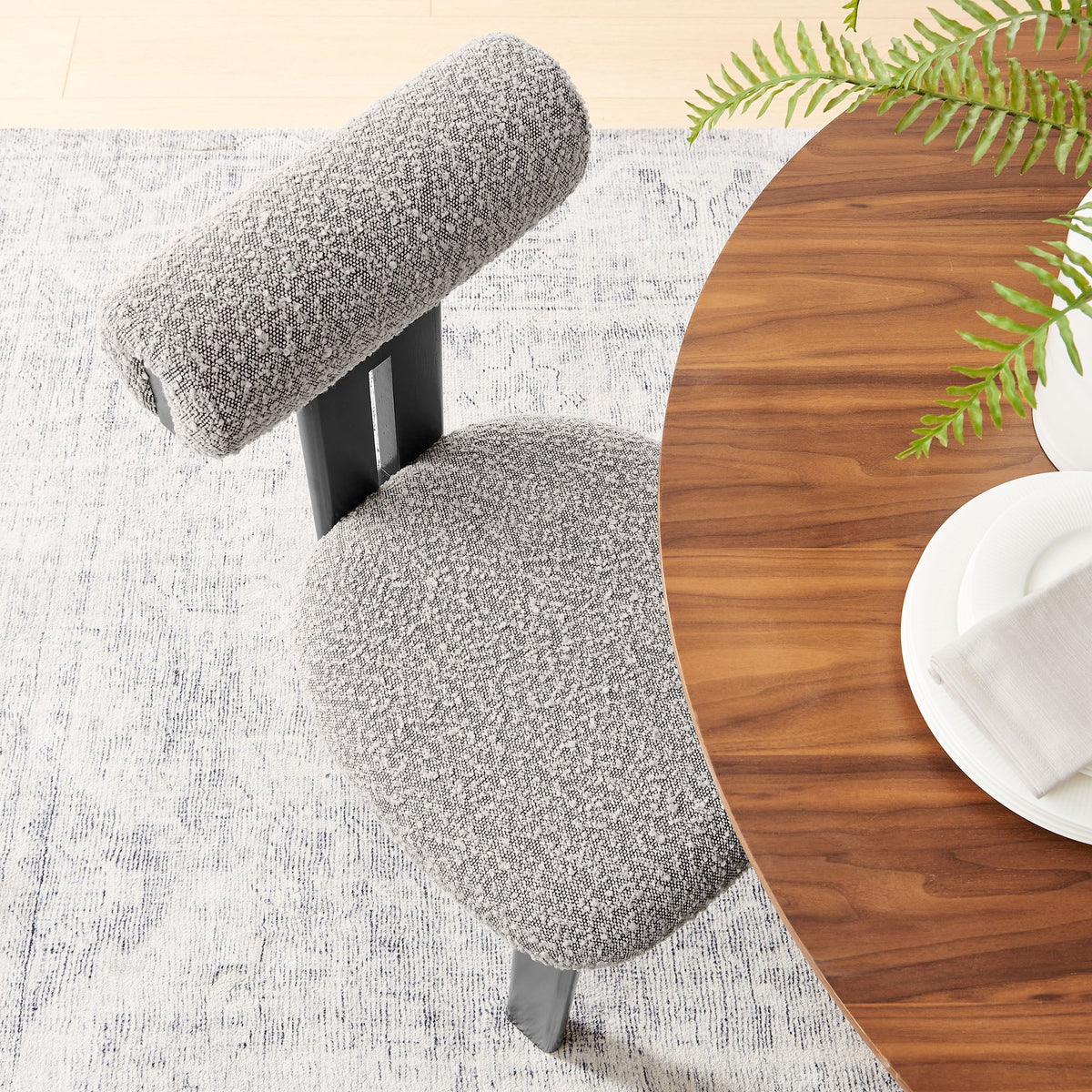 Torian Boucle Fabric Dining Chair Set of 2