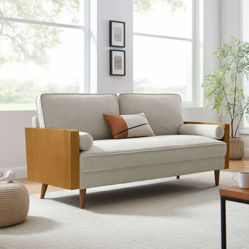 Kellan Heathered Fabric Upholstered Sofa