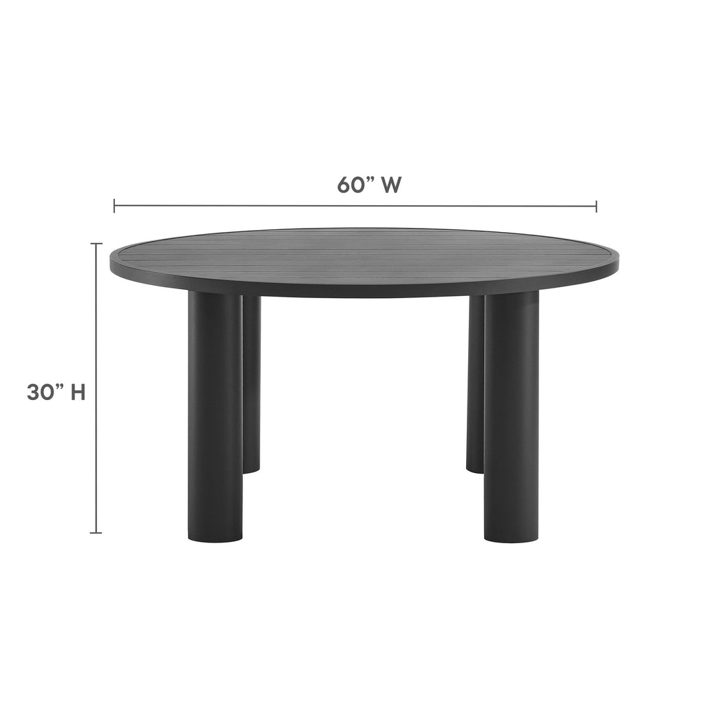 Nautica 5-Piece Round Outdoor Patio Aluminum Dining Table and Chairs Set