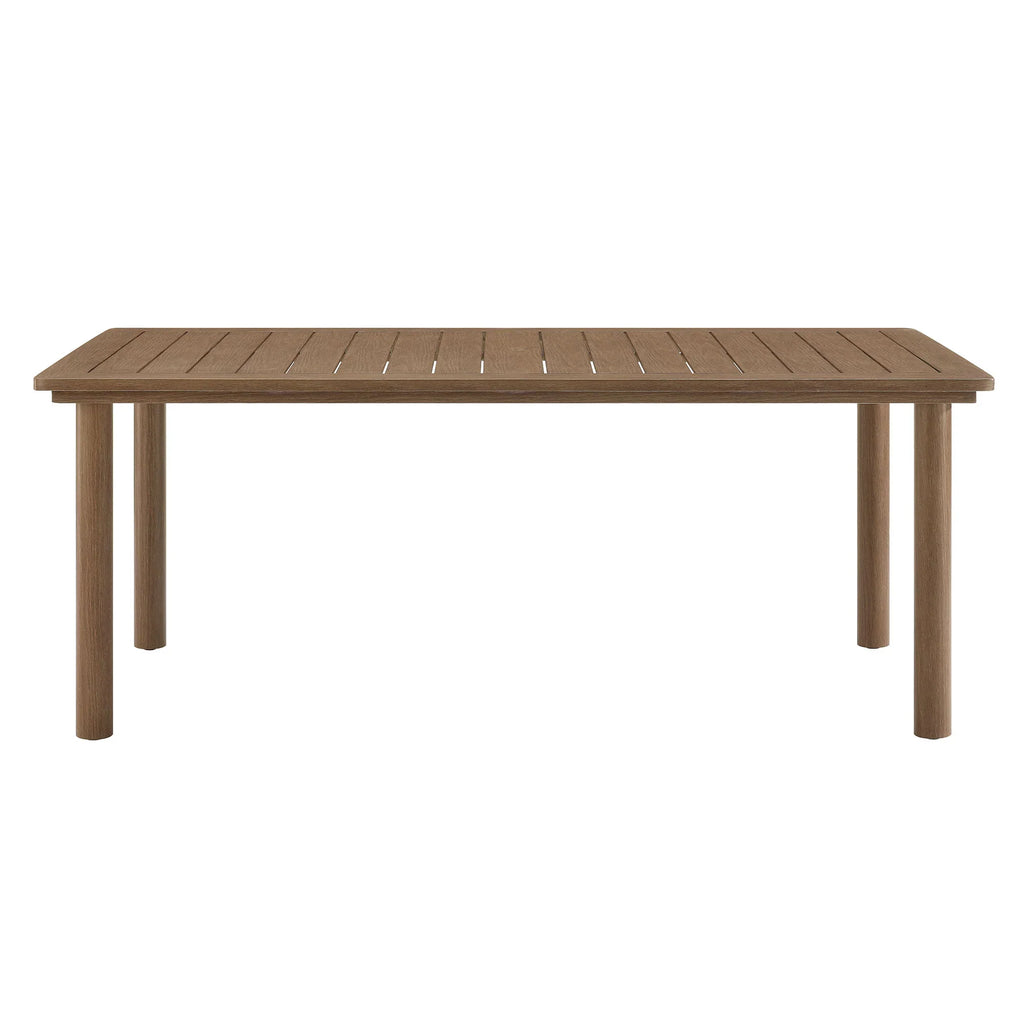 Abacus 7-Piece Rectangular Outdoor Patio Aluminum Dining Table Set