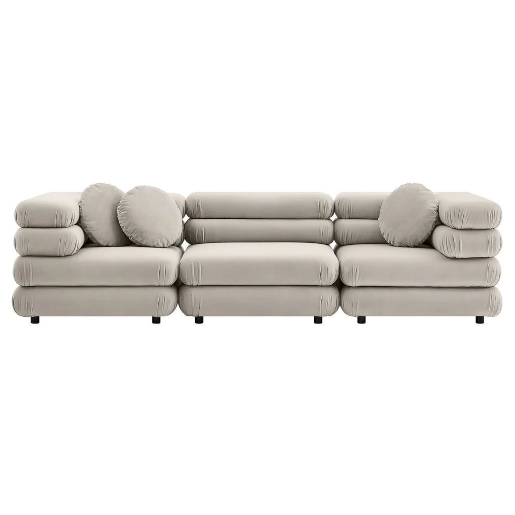 Jubilee 3-Piece Modular Performance Velvet Sectional Sofa