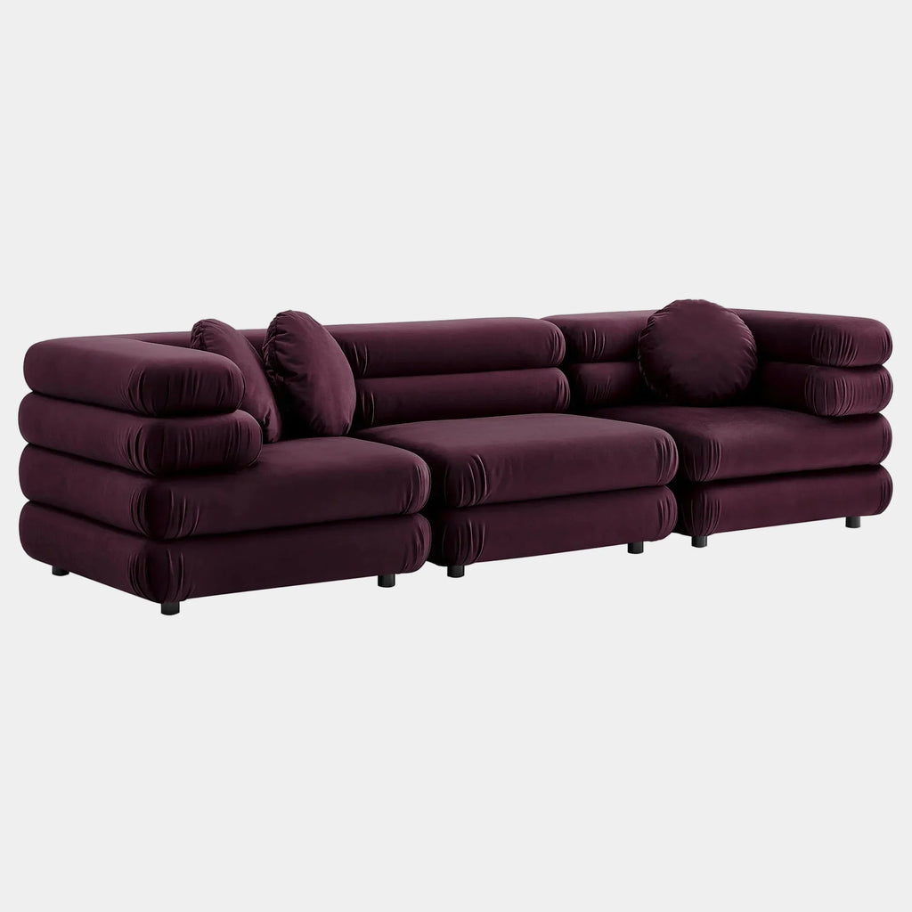 Jubilee 3-Piece Modular Performance Velvet Sectional Sofa