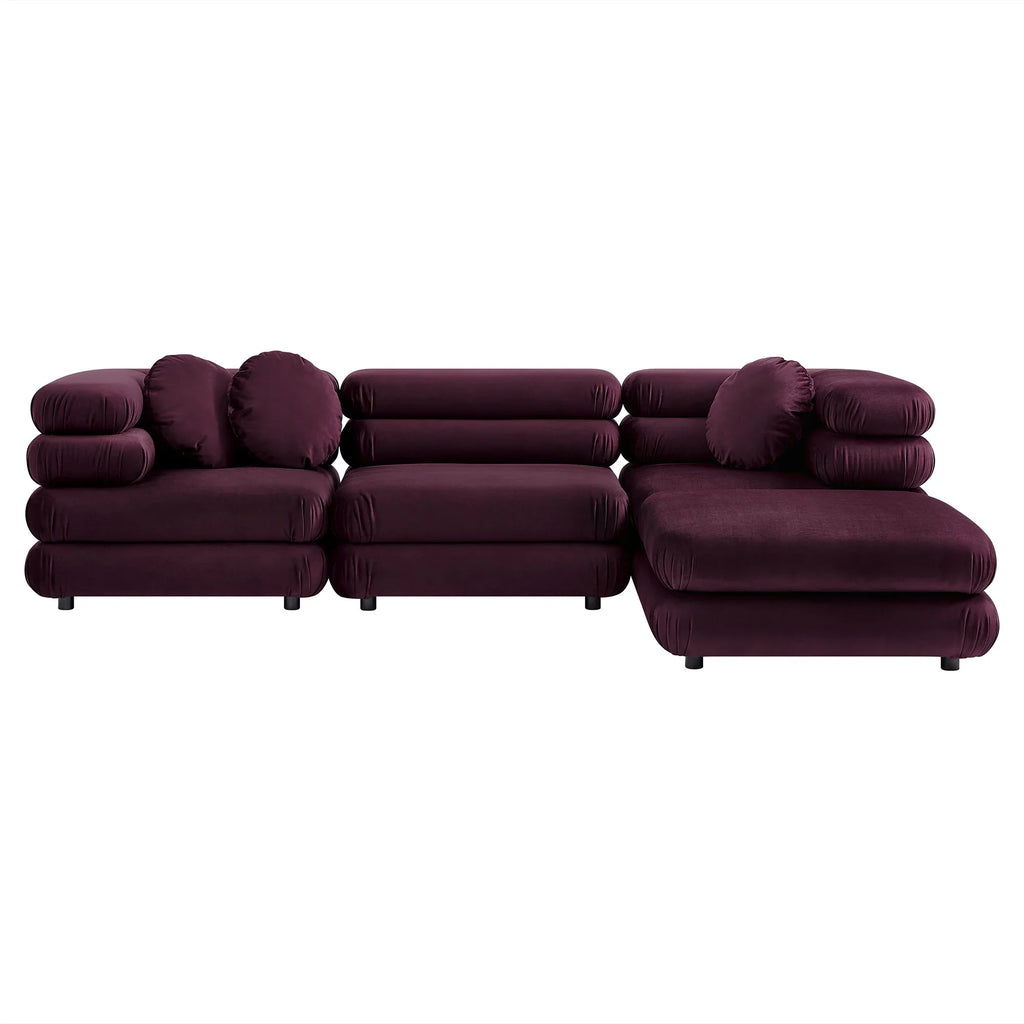 Jubilee 4-Piece Modular Performance Velvet Sectional Sofa