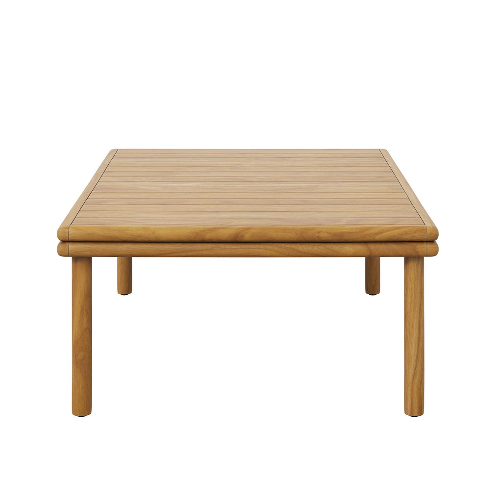 Wren Outdoor Patio Teak Wood Coffee Table in Natural