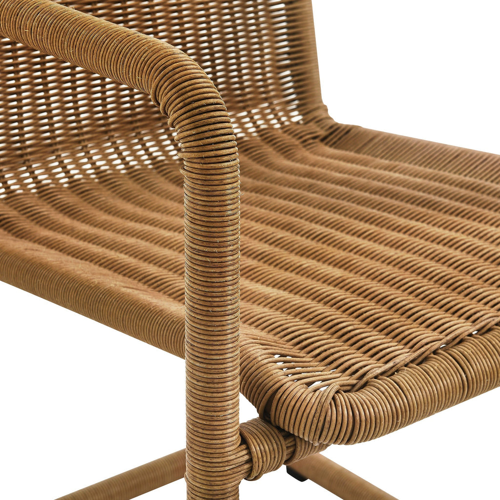 Abacus Outdoor Patio Wicker Dining Chairs Set of 2