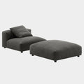 Solace Modular Upholstered Fabric Armless Chair and Ottoman