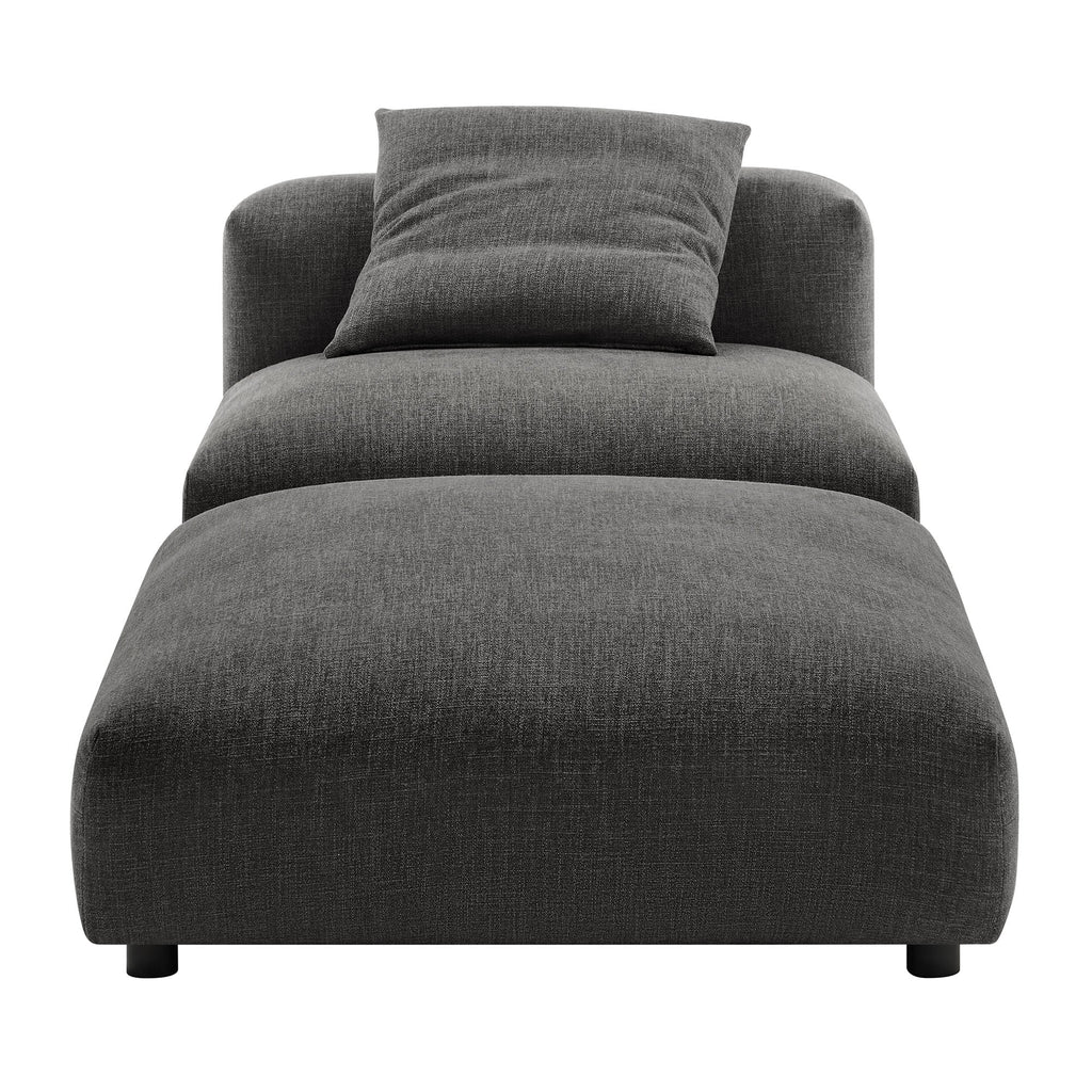 Solace Modular Upholstered Fabric Armless Chair and Ottoman