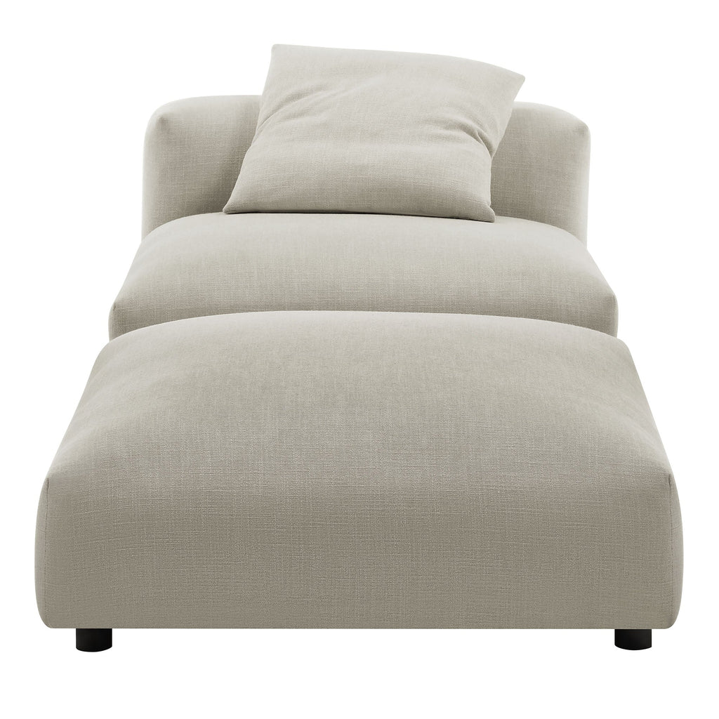 Solace Modular Upholstered Fabric Armless Chair and Ottoman