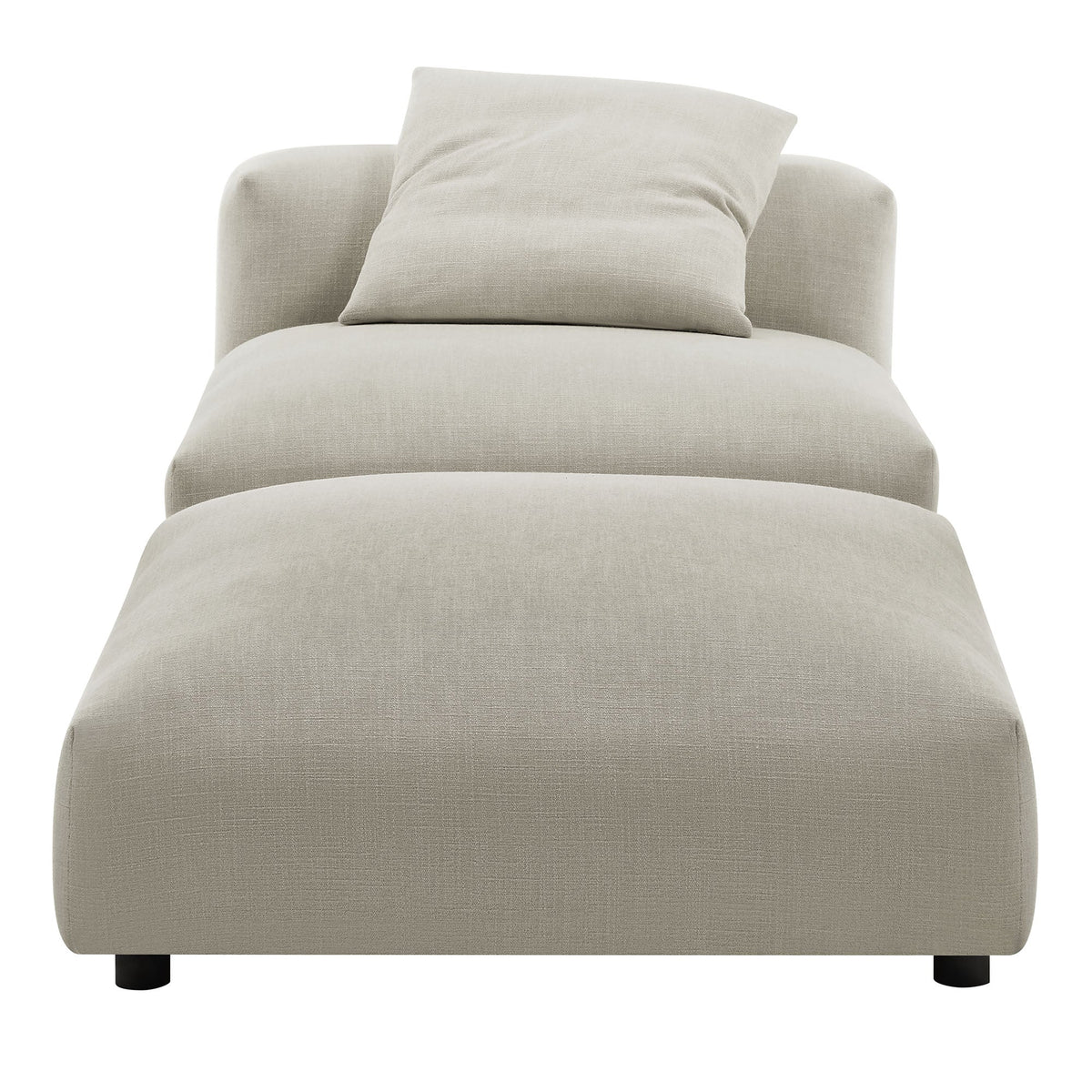 Solace Modular Upholstered Fabric Armless Chair and Ottoman