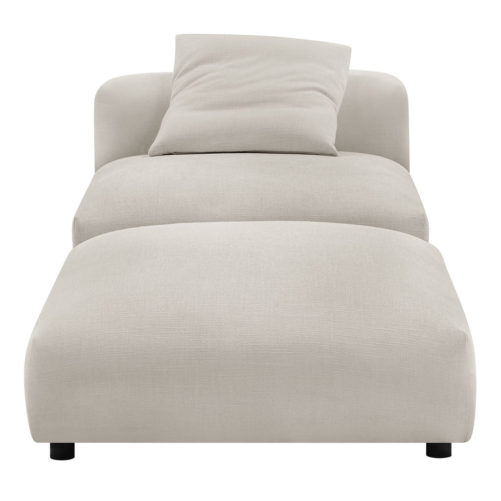 Solace Modular Upholstered Fabric Armless Chair and Ottoman