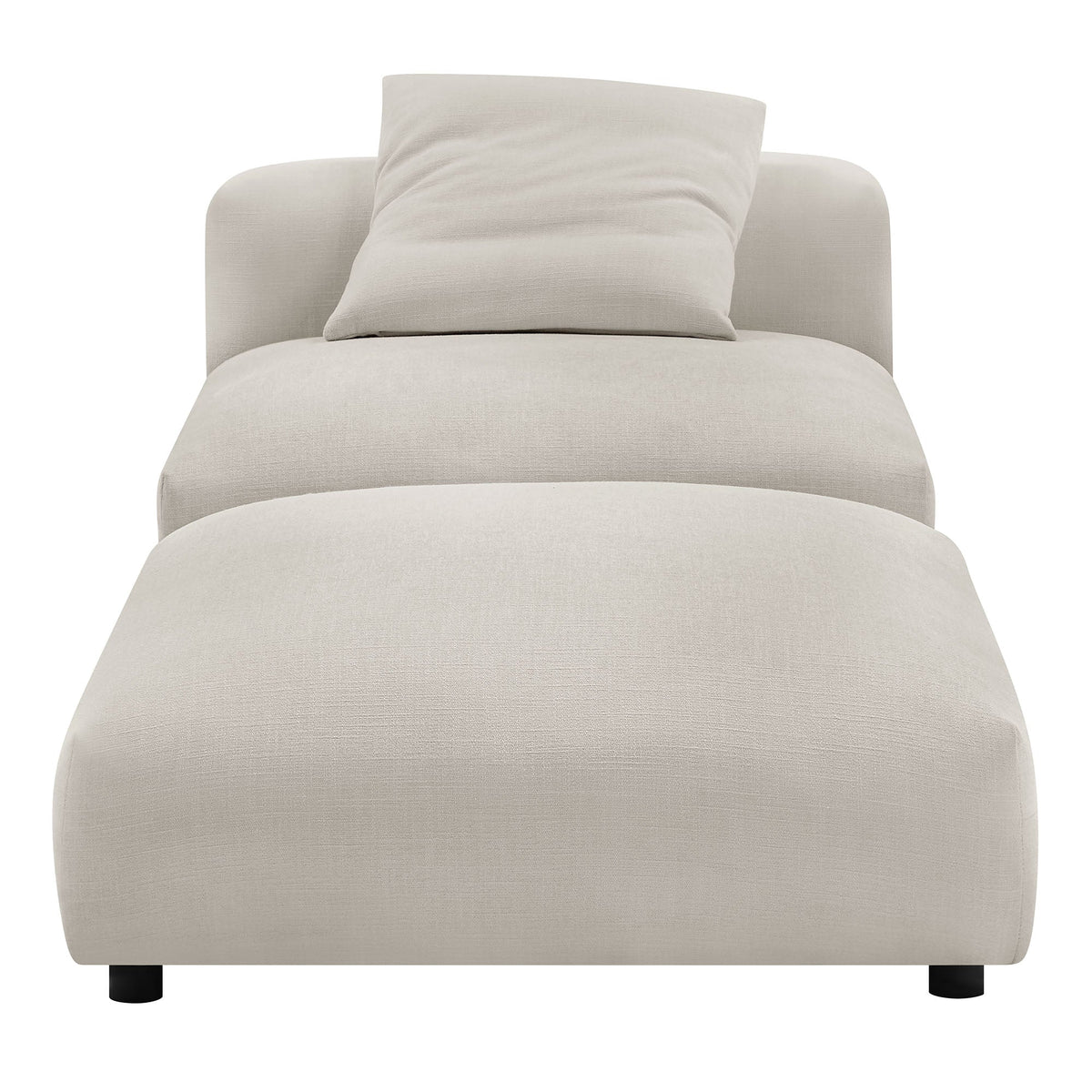 Solace Modular Upholstered Fabric Armless Chair and Ottoman