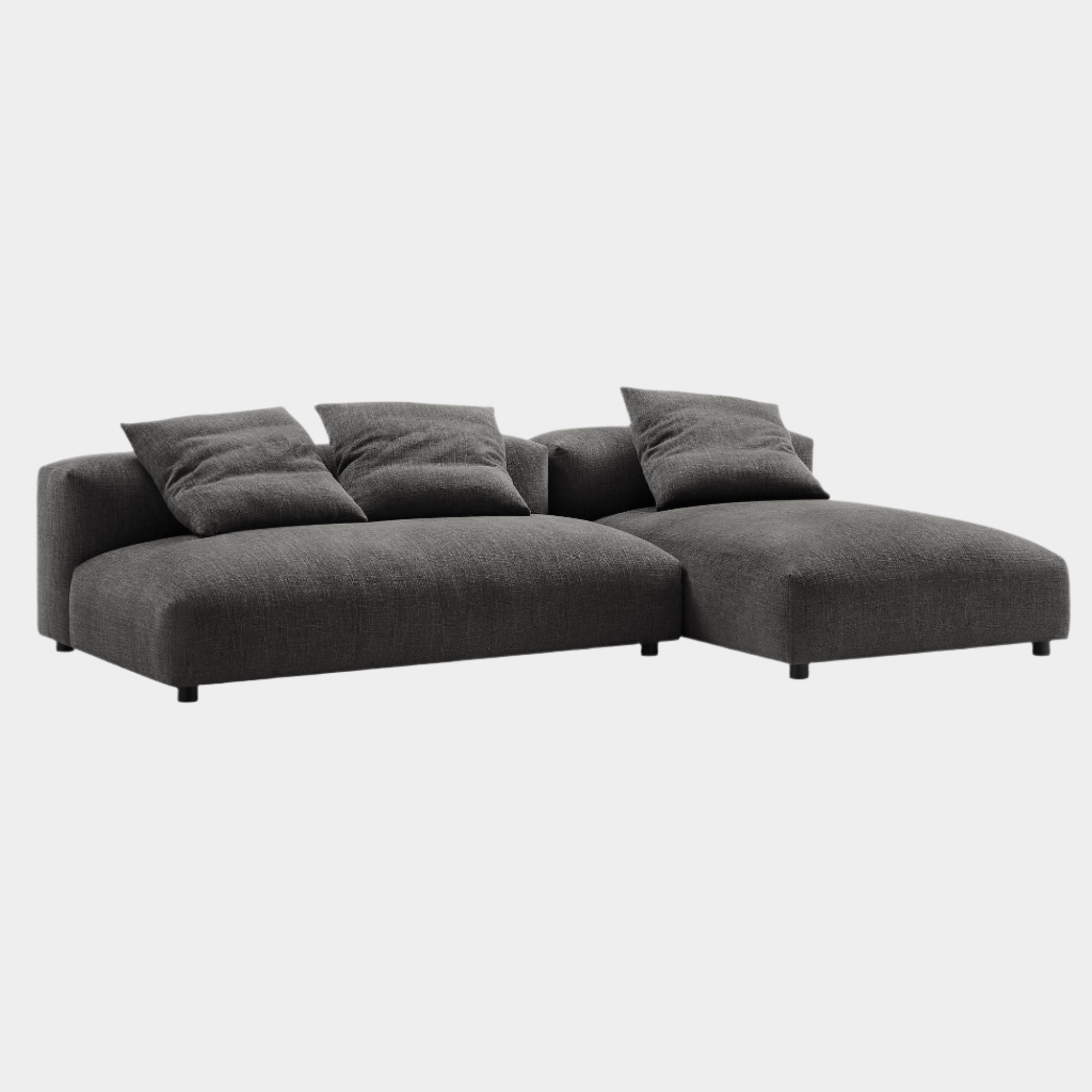 Solace 2-Piece Modular Upholstered Fabric Sectional Sofa With Chaise