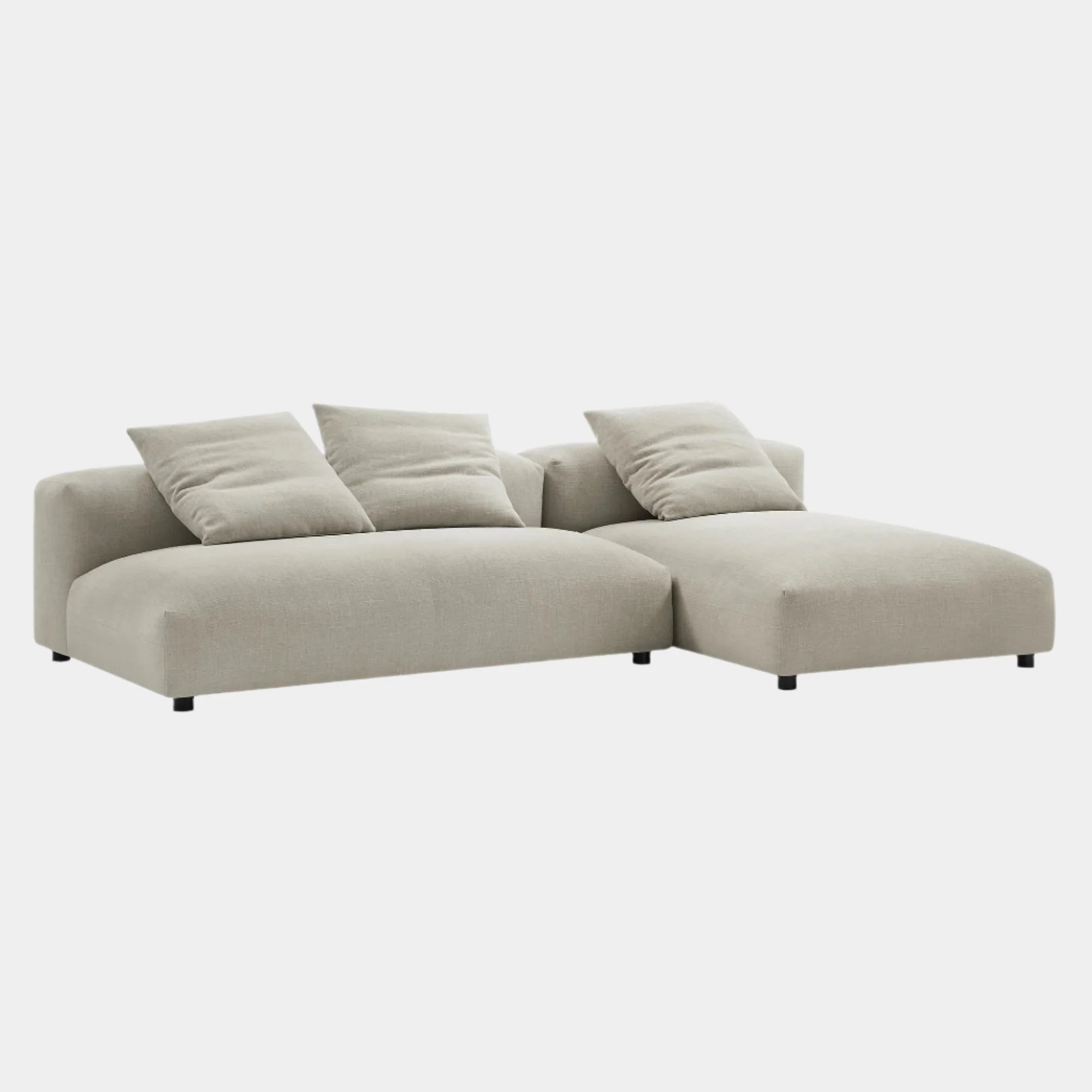 Solace 2-Piece Modular Upholstered Fabric Sectional Sofa With Chaise