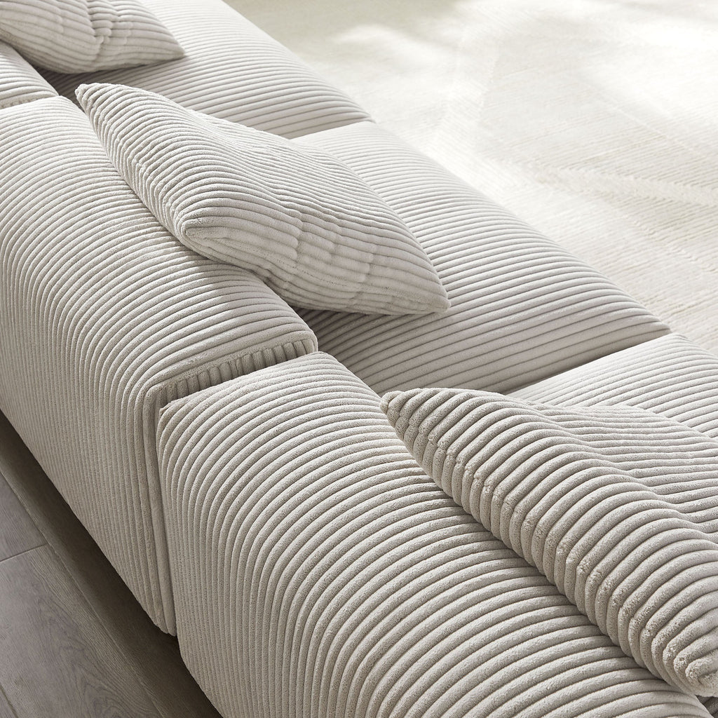 Solace 3-Piece Modular Corduroy Upholstered Sofa
