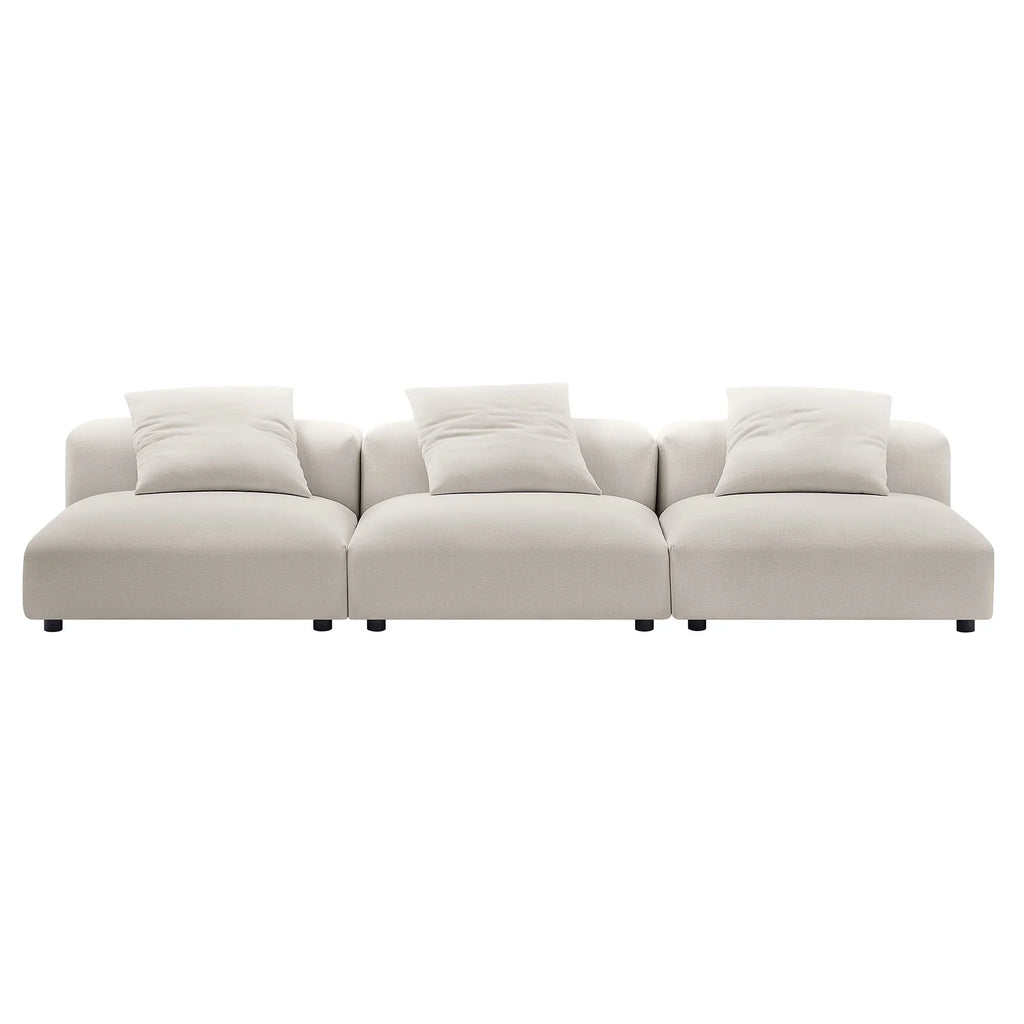 Solace 3-Piece Modular Upholstered Fabric Sofa