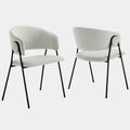 Nella Upholstered Heathered Chenille Dining Chairs Set of 2