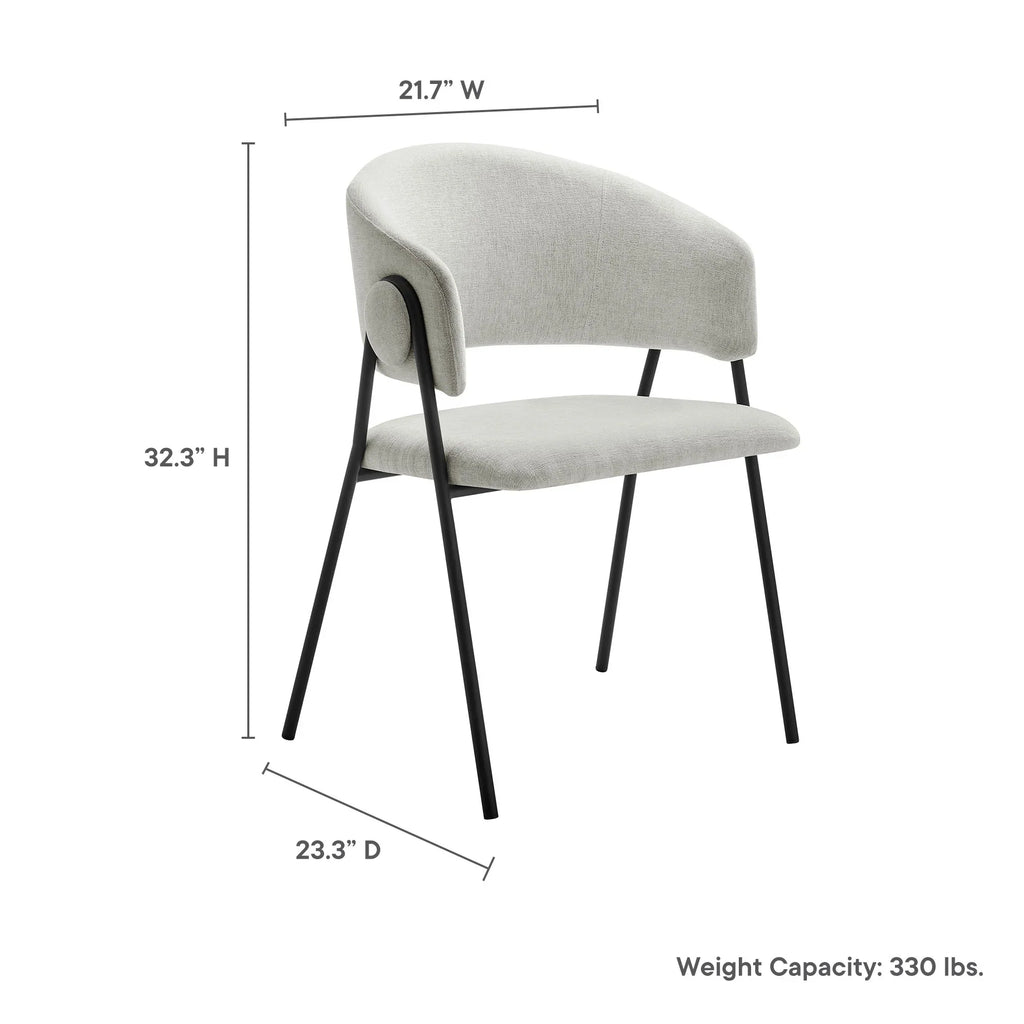 Nella Upholstered Heathered Chenille Dining Chairs Set of 2