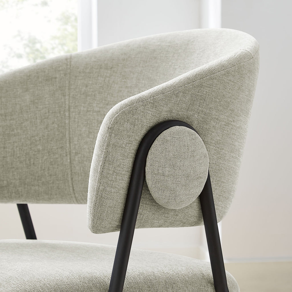 Nella Upholstered Heathered Chenille Dining Chairs Set of 2