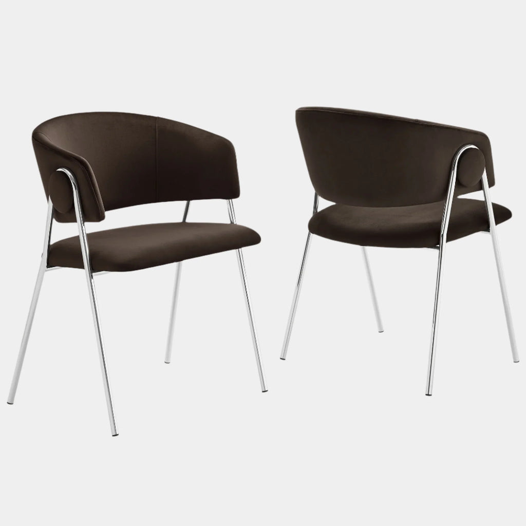 Nella Upholstered Performance Velvet Dining Chair Set of 2
