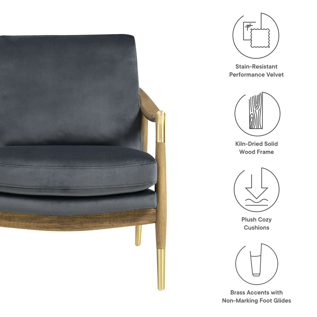Langford Performance Velvet Accent Armchair
