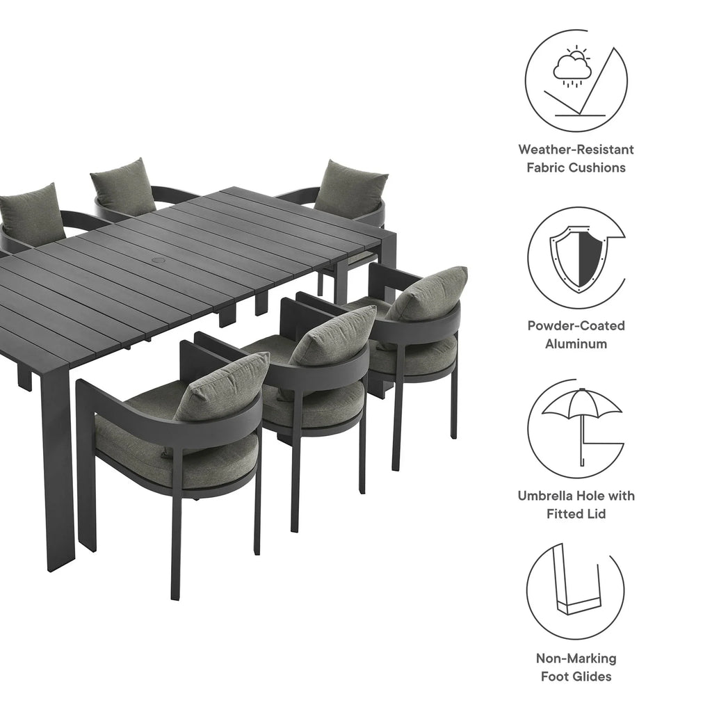 Tahoe 9-Piece Outdoor Patio Aluminum Dining