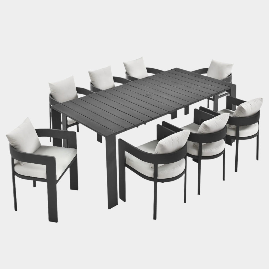 Tahoe 9-Piece Outdoor Patio Aluminum Dining