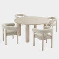 Nautica 5-Piece Round Outdoor Patio Aluminum Dining Table and Chairs Set