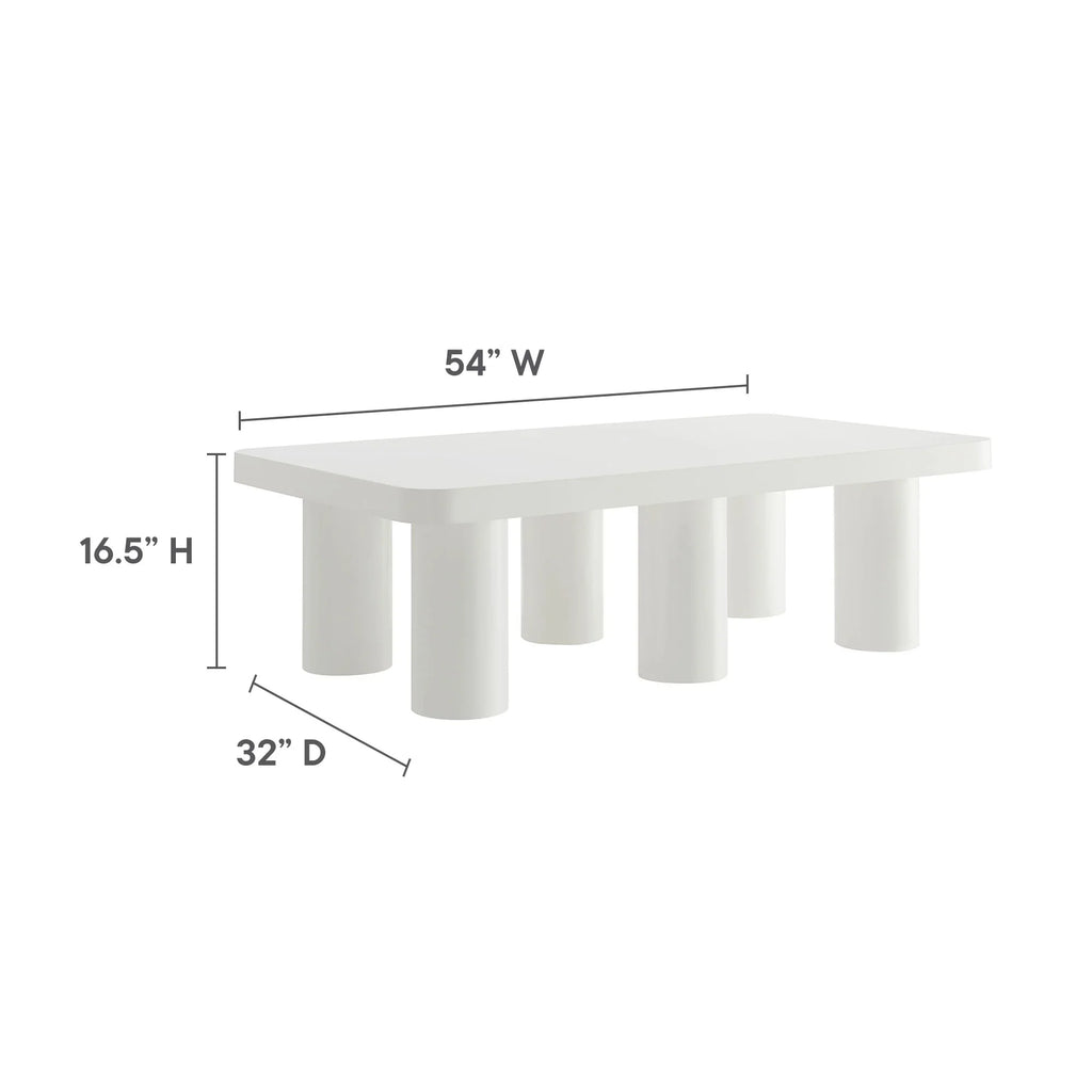 Cleo 54” Rectangular Coffee Table in White