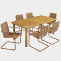 Abacus 7-Piece Rectangular Outdoor Patio Aluminum Dining Table Set